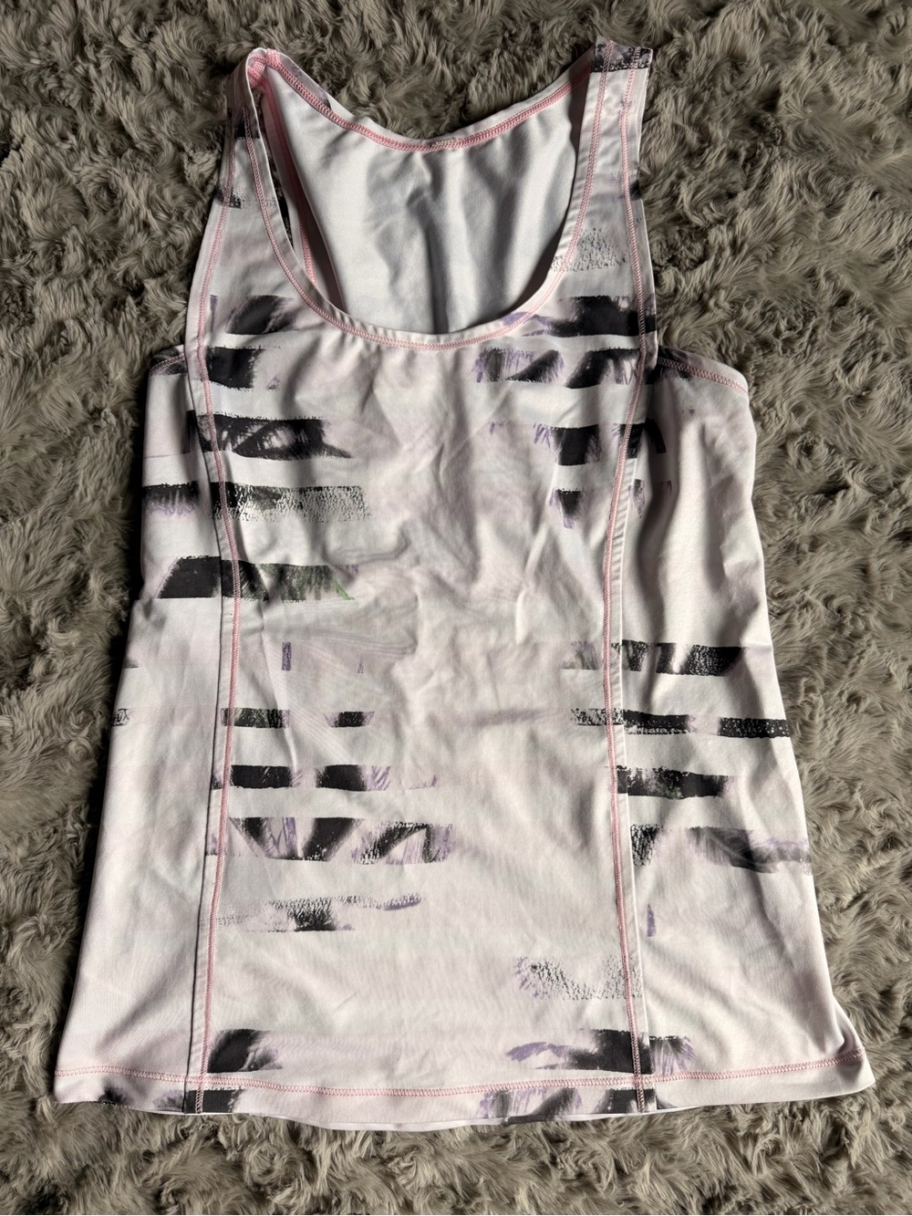 Lululemon Patterned Performance Racerback Tank Top with Cutout, size 10